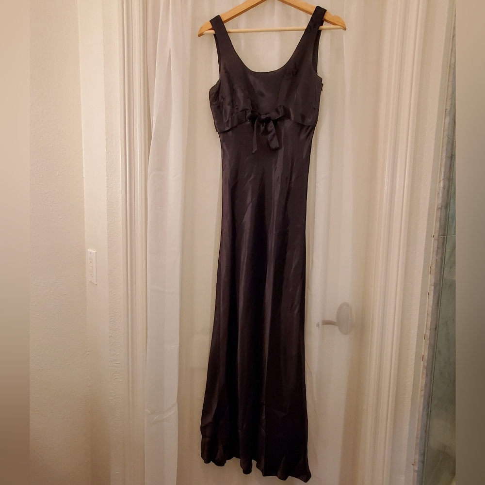 Elegant Black Satin Dress
